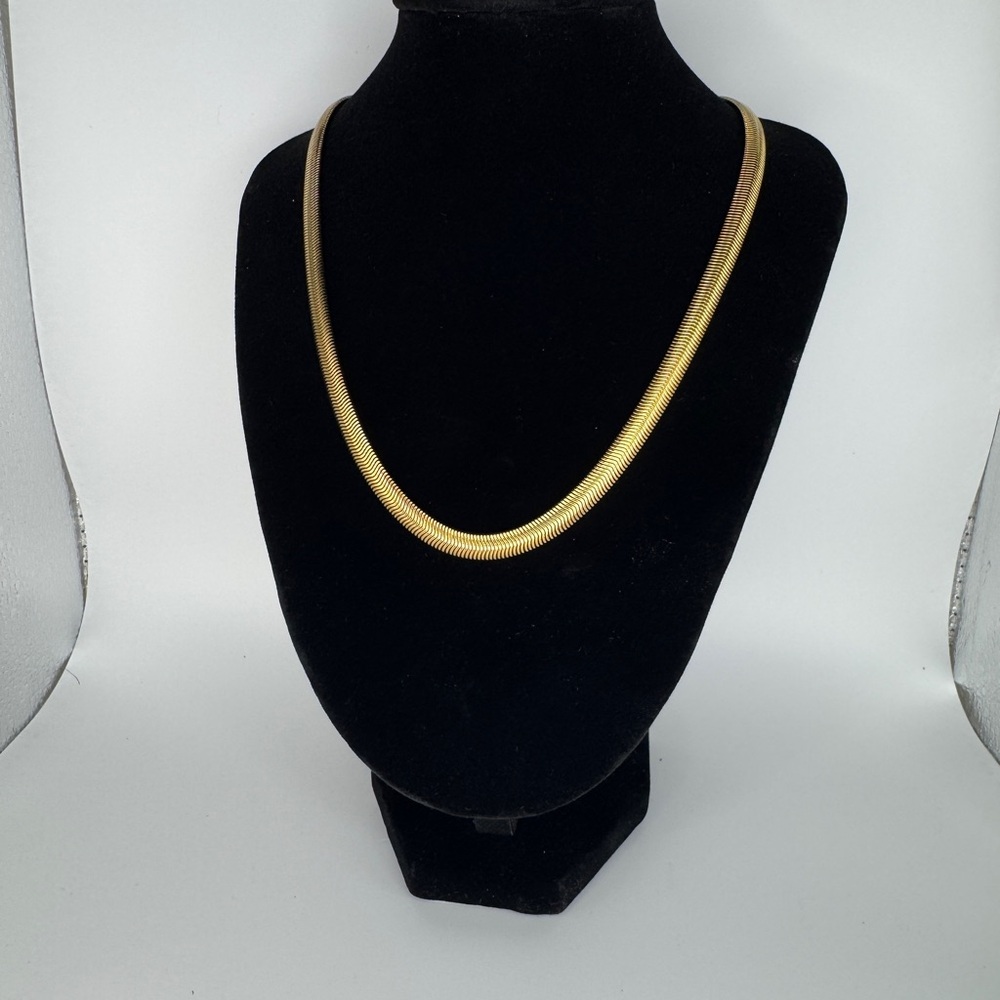 Gold Tone Herringbone Necklace - Women Jewelry